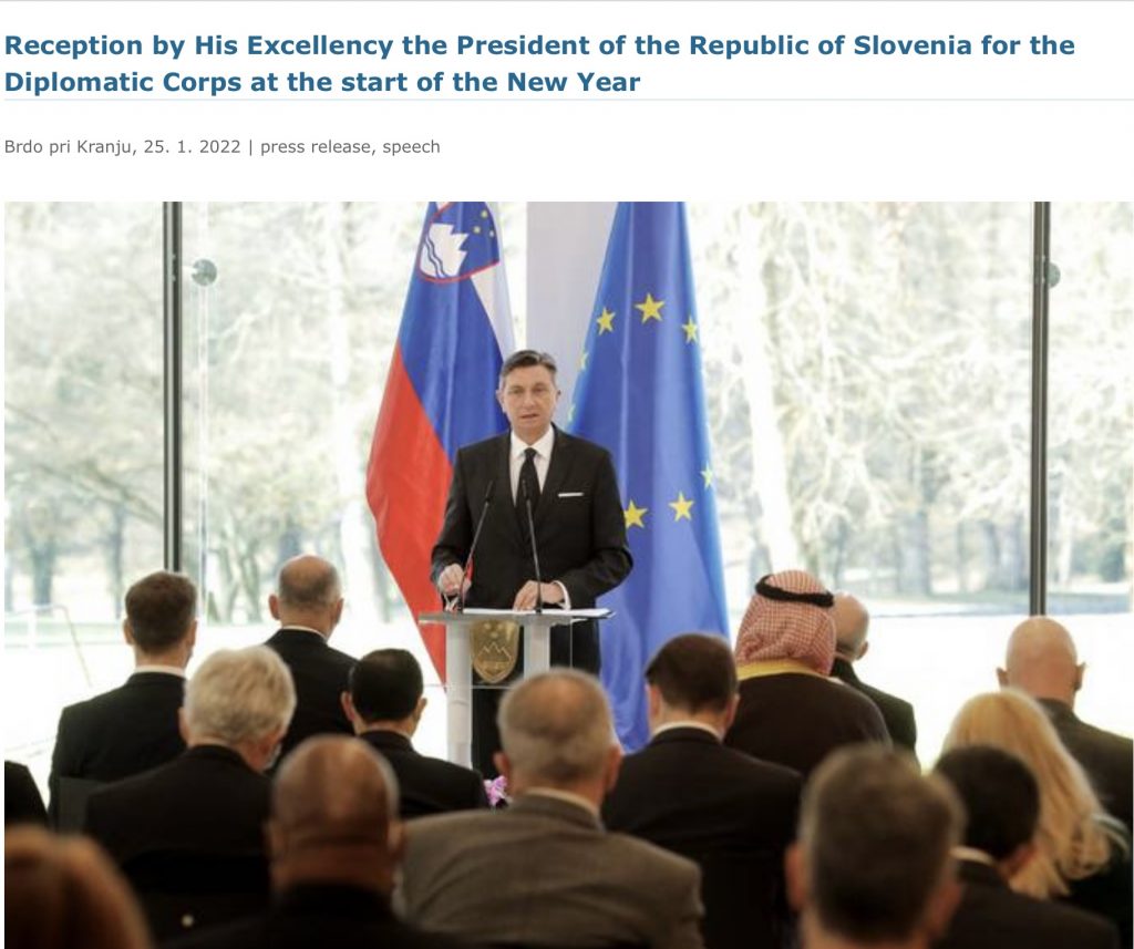 Annual reception by The President of the Republic of Slovenia to the Diplomatic Corps