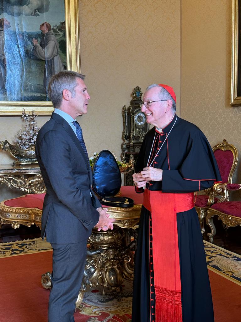 Collar of the Most Holy Annunciation to His Eminence Cardinal Pietro Parolin, Secretary of State
