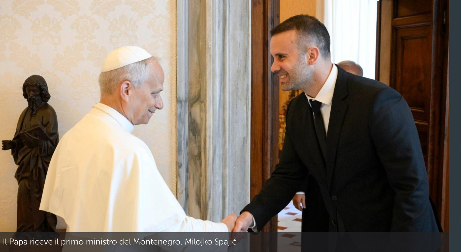 Prime Minister of Montenegro in Audience with the Holy Father