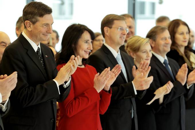 Brdo pri Kranju, Kongresni center Brdo. Sprejem za diplomatski zbor ob zacetku novega leta, ki sta ga priredila predsednik republike Borut Pahor in predsednik vlade Miro Cerar s partnerkama.