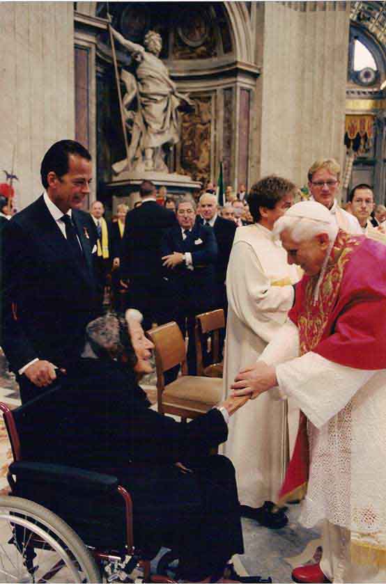 H.S.H. The Ambassador’s late Mother with His Holiness Pope Benedict XVI